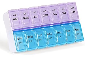 LUXECOVE pastillero semanal,pastillero diario,organizador de pastillas con 14 compartimentos, perfecto para las necesidades de viaje diarias