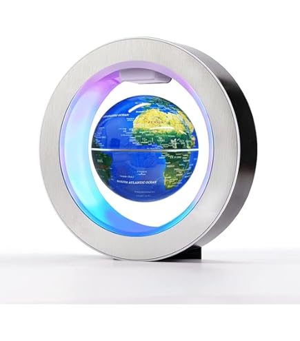 Wereldbol met Licht - 31cm - Wit met Goud - Koning Bamboe