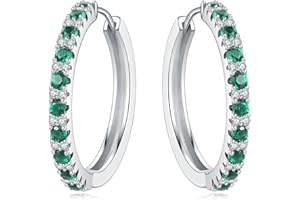 CYMYSS Colorful 925 Sterling Silver Hoop Earrings for Women Huggies Earrings Hypoallergenic Silver Hoops for Women