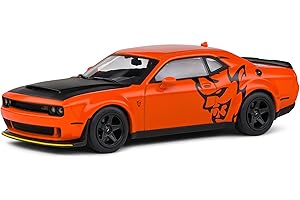 SOLIDO 1:43 Dodge Challenger SRT Demon GO Mango Pearl W/Demon 2018