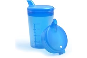 Horn Medical Schnabelbecher inkl. 2 Deckeln (große & kleine Öffnung) I Trinkhilfe I 250ml I Farbe wählbar (blau)