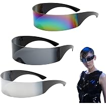 Occhiali Da Sole Futuristici KISS A Specchio - Stile Wrap Alieno Per Cosplay E Festa