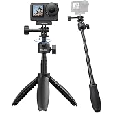 TELESIN DJI Osmo Nano Action 6, 5 pro, 4, GoPro Hero 13, 12, Insta360 X5, X4, Ace Pro aksesuarı, 360&deg; ayarlanabilir, uzatılmı
