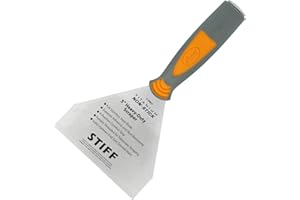 Clauss Spachtel 5" (12,7 cm) mit starrer, geschliffener Klinge in Profiqualität | Titanium Edelstahlklinge mit Antihaftbeschichtung | rutschfester, ergonomischer Griff | 18857