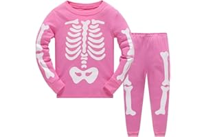 LitBud Navidad Pijamas de Las niñas pequeñas 100% algodón Jirafa Ropa de Dormir Pijama de Manga Larga pjs Conjunto para niños Talla 1 a 7 años Rosa