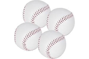 Lunaanda 4 PCs Soft Baseball, Soft Übung Baseballs, Softball -Trainingsball, genähte T -Ball, Rounders Bälle, weiches Leder für Erwachsene Jugendtraining professionelle Baseballspiele