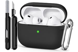 Joremx Silikon Fodral i ett stycke för AirPods Pro 3 (Svart) | Inkl. Rengöringssats & Nyckelring, Mjukt silikonmaterial, Case