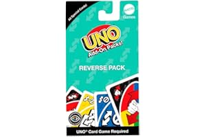 Mattel Gry UNO Add-On Reverse Pack dla dzieci i dorosłych na rodzinny wieczór gier, użyj jako gra podróżnicza lub angażujący prezent dla dzieci, od 2 do 10 graczy, w wieku od 7 lat i więcej, JCV56