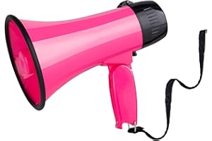 MyMealivos megáfono portátil megáfono megáfono de Potencia de 20 W, Altavoz megáfono con Modos de Voz y Sirena/Alarma con Control de Volumen y Correa