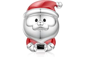 LANBEIDE Weihnachts Anhänger für Pandora Charms, 925 Sterling Silber Weihnachten Schneeflocke Weihnachtsmann Hund Katze Charms für Pandora Armband Weihnachtsgeschenke für Frauen Mädchen