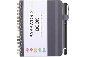 NANKOYAL Password Book with Alphabetical Tabs, 56 Pages, Small Pocket Notebook, Hardcover Password Organizer with Pen Loop, 100 GSM, 14.5x12cm