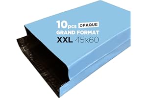 LYO Sobres de plástico de envío de gran formato de colores opacos, bolsas de envío, paquete de embalaje Vinted para ropa, abrigo, caja de zapatos, bolsas envía paquete (45 x 60, azul, 10 piezas)