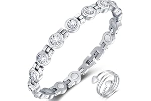 ‎VICMAG Vicmag Magnetarmband Damen Titanstahl Ultral-Festigkeit magnetisch Armband Geschenk mit Entfernungswerkzeug (Silberkristall)
