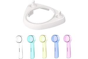 AOIBEELY Porta Spazzolino Elettrico Antipolvere Testine- Base Supporto porta testine Supporto per Spazzolino Elettrico con 5 custodie antipolvere per testine Oral-B
