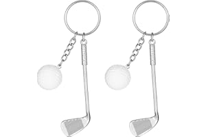 TIESOME 2 Stück Schlüsselanhänger mit Golfschläger und Golfbälle, Golf Geschenke fuer Maenner Golf Zubehör Kreative Golfball Schlüsselring Geschenk für Golfer