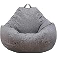 Librao Bean Bag Chair Sofa Cover(No Filler), Lazy Lounger High Back Large Bean Bag Storage Chair Cover Sack for Adults and Kids Without Filling (Dark Gray, XL)