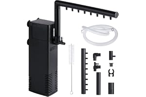 flintronic Akvariefilter, 1000L/H akvariefilter för 250L små akvarier, kalla eller tropiska akvarier, akvarium för sköldpaddo