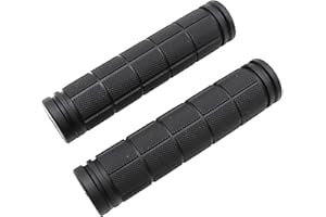 ANBOO 2 manopole per bicicletta, manubrio, manopole in gomma, per bicicletta, 22 mm, impugnature in gomma per mountain bike, bici da corsa, trekking (nero)