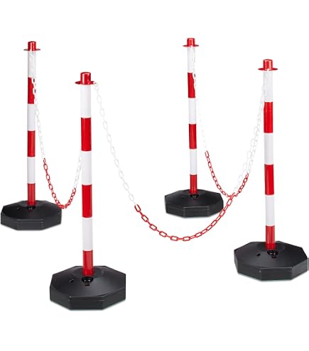 Absperrkette Rot-weiß – 15 M X 6 Mm, PE-Kunststoff, Wetterfest, Für Parkplatz, Baustelle & Absicherung