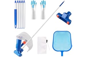 Sunshine smile Vakuumsauger Pool Reinigungsset, Pool Bodensauger, Laubkescher, Poolsauger Schwimmbad, Pool-Staubsauger, Pool Staubsauger Kit,Tragbarer Pool Staubsauger, Vakuumkopf, Poolreinigung