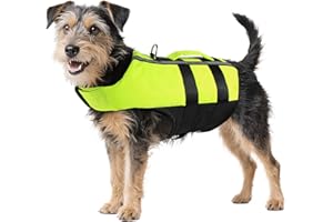 NAMSAN Hundeschwimmwesten Schwimmweste für Hund Tragbar Aufblasbar Rettungswesten für Kleine/Mitte/Groß Hunde, Grün-S