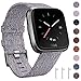 Price comparison product image CAVN Compatible with Fitbit Versa Strap Woven,Replacement Strap Fitbit Versa for Women Men Quick Release Watch Strap with Adjustable Stainless Metal Clasp for Fitbit Versa Smart Watch (Gray)