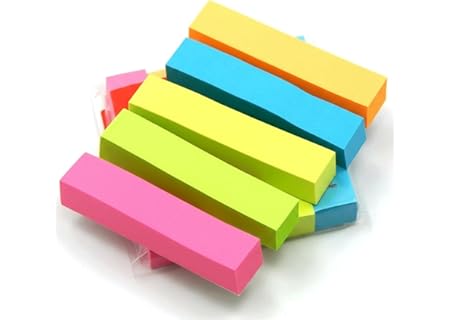 LEMONSTONE 600 stycken klisterlappar små, 76 x 16 mm Sticky Notes 5 färger, 120 ark per färg, färggl - Amazon Deal & Rabatt
