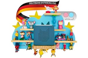 Magischer Holzwurm - Tonie Regal Blau Wolke Stern - Toniebox Regal - Tonie Regal Junge und Mädchen - Aufbewahrung im Kinderzimmer (Blau) - Angebot