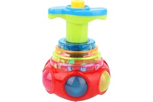 Abonda Top Toy, 1pcs Toddler LED Shining Music Spinner Toy, Light Up Flashing Tops for Kids, Gyroscope Toys Party Favors (random style)