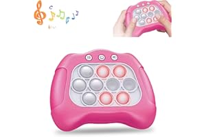 LUNRIWIS Tap Tap Smart Fidget, Handheld Pop Game Fidget Toys for Kids, Light Up Pattern Quick Push Bubble Fidget Toy Decompression Game Gifts for 3 4 5 6 7 8 9 10 11 12 Year Old Boys Girls & Adults Pink