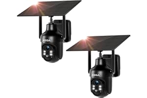 Xega 2 Pièces Caméra Surveillance WiFi Extérieure sans Fil, 2K 3MP Solaire Camera Vision Nocturne Couleur, HD PTZ IP Caméra, Détection Mouvement PIR, Étanche IP66, Audio Bidirectionnel, 2,4GHz