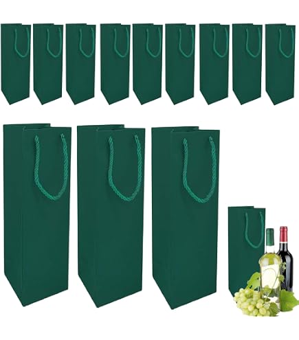 Lot De 8 Pochettes Cadeau Bouteille Vin En Papier 9x9x35cm - Sacs Élégants Pour Vin Et Champagne