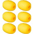 Poen 6 Pcs Buoy Float Yellow 4 x 3 Inch Deep Water Float Rope Floats Fishing Marker Buoys Anchor Float for Boat Swimming Pool Kayak Trail Dock Crabbing Skiing Marine