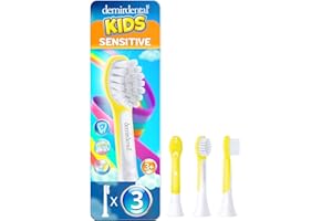 ‎DEMIRDENTAL 3er demirdental for Kids – wymienne końcówki pasujące do sonicznych szczoteczek do zębów Philips Sonicare dla dzieci od 3 lat, HX6033 HX6034, Mini, Żółty