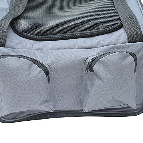 PawHut-Pet-Carrier-Folding-Bag-Car-Seat-Cat-Dog-Puppy-Kennel-Portable-Travel-Cage-Tote-Case-Mesh-Holder-House-Grey