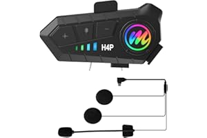Moman Bluetooth Casque Moto, H4 Plus Casque sans Fil stéréo à Usage Unique avec Micro Bluetooth 5.3 Réponse Automatique Réduction du Bruit Étanchéité, Bluetooth-Casque-Moto-Headset-Interphonene