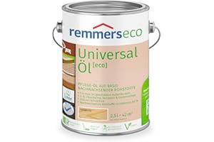 Remmers Olio universale eco, 2,5 litri, olio sostenibile a base d'acqua per legno in giardino all'esterno e all'interno, ideale per mobili da giardino e terrazze in legno, ecologico