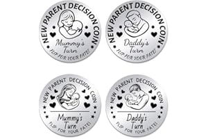 UNICRAFTALE 2 Pezzi 2 Stili Moneta Decisionale Per Nuovi Genitori Monete Doppio Lato Per Le Coppie Regali Per I Nuovi Genitori Moneta Decisionale In Acciaio Inossidabile Per Mamma E Papà