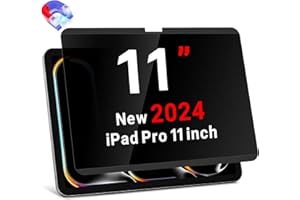 ZOEGAA Magnetic iPad Pro 11 Inch Privacy Screen Protector (2024-2025,M4/M5), Easy Installation & Anti Blue Light iPad Pro Privacy screen,Reusable Privadcy Screen Protector With Storage Folder