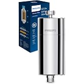 Philips Water Inline Shower Filter - Includes 1 Cartridge, Filtration up to 50,000 L, Chrome Colour, Reduces Chlorine up to 9