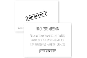 GLEDESTUND Geheime Hochzeitsmissionen – Kreatives Hochzeitsspiel für unvergessliche Momente mit 100 Karten, inkl. Anleitung zum Aufstellen, nachhaltig produziert und in modernem, schlichtem Design