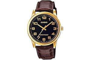 CASIO MTP-V001GL-1 - Reloj de Pulsera, para Hombre, Color Negro y marrón