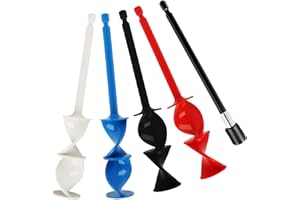 FunWorth 4 pièces Mélangeurs époxy pour Perceuse Avec d'extension, palette de mélange d'agitateur de peinture pour foret 1/4, mélangeur de peinture réutilisable pour résine, peinture (Rond-5pcs)