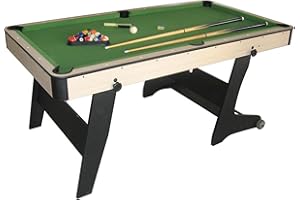 DE VES SPORT Mesa de Billar Plegable Manhattan - Incluye Todos los Accesorios y de Fácil Transporte – Ideal para Niños y Adultos, 152x76x79 cm