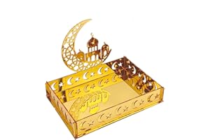 ANOTION Ramadan Dekorationen Für Zuhause 2024 - Ramadan Deko Ramadan Serving Tabletts Ramadan Dekorationen Für Tisch Eid Mubarak Dekorationen Ramadan Mubarak Zeichen Umrah Mubarak Dekorationen