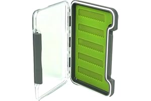 Aventik Fly Box Silicone Slim Waterproof Fly Fishing Boxes with Silicon Pad Best Pocket Sizes Medical Grade Silicon (Greybody, MA)