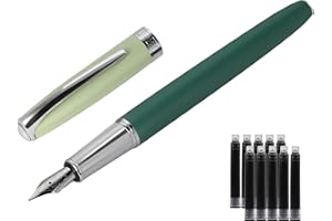 BOCIYER Contrast Colour Fountain Pen Set - Medium Nib, Fancy Fountain Pens for Writing, Cute Pen, Nice Pen Gifts for Men and Women(Green)