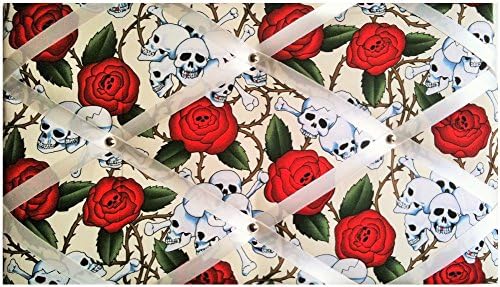 Notice Boards, Memo Boards, Ribbon Boards, Bulletin Boards "Tattoo style Skulls Fabric"