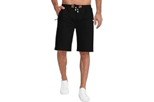 KUYIGO Pantaloncini da Uomo per Le Vacanze estive Pantaloncini Sportivi con Coulisse Casual Zip Cotone Stretch S-3XL