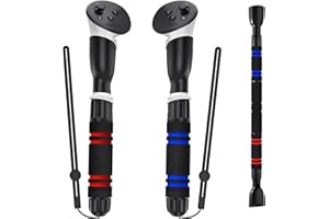 YOGES Griffanbausätze kompatibel mit Meta Quest 3 / Oculus Quest 2 / Quest Pro/Rift S Controller Zubehör, Doppelgriffe Verlängerungsgriffe für Beat Saber Gorilla Tag Long Arms VR Spiele